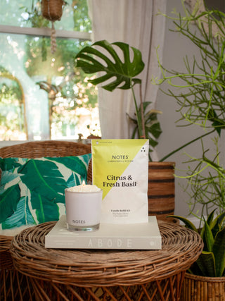 NOTES® Sustainable Candle Refill Kit - Citrus & Fresh Basil-Candles-Notes Candles-The Twisted Chandelier