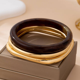 Tort & Gold Bangle Trio Bangle Set-JOSSLYN by wall to wall-80B1586-The Twisted Chandelier