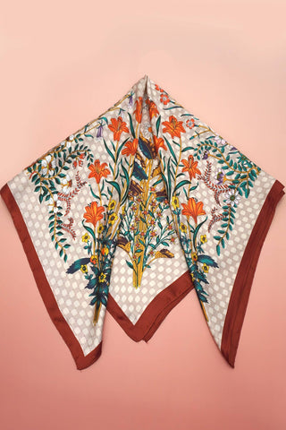 Large Floral Print Bandana Scarf-Scarf-JOSSLYN by wall to wall-40SC697-The Twisted Chandelier