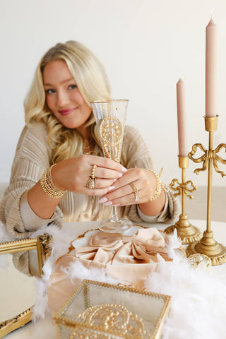 6MM Gold Beaded Ring-Ring-Beaded Blondes-The Twisted Chandelier