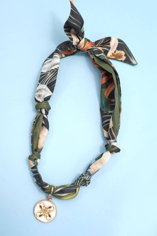 Handcrafted Scarf Interchangeable Charm Necklace-JOSSLYN by wall to wall-G-The Twisted Chandelier