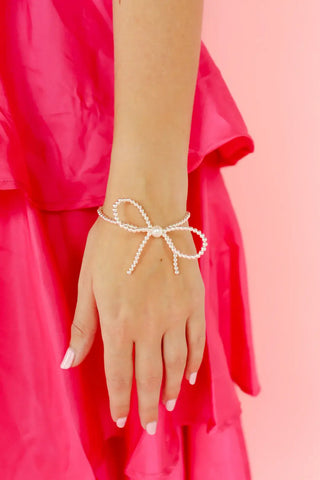 Silver Bow Bracelet-Beaded Blondes-The Twisted Chandelier