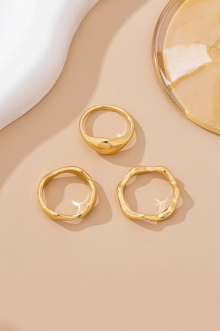 Multi-Band Statement Modern Stacked Wave Rings-JOSSLYN by wall to wall-80R256-The Twisted Chandelier