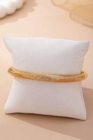 Gold-Tone Flexible Omega Chain Bangle-JOSSLYN by wall to wall-80B1688-The Twisted Chandelier