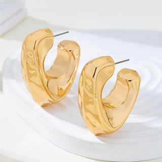 Hammered Gold-Tone Statement Hoops-JOSSLYN by wall to wall-80E62156-The Twisted Chandelier