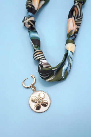 Handcrafted Scarf Interchangeable Charm Necklace-JOSSLYN by wall to wall-The Twisted Chandelier