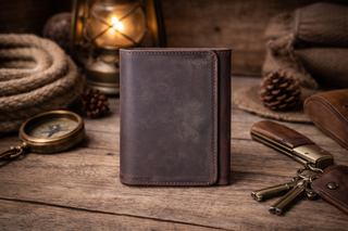 Men’s Leather Wallet for Men Handcrafted Distressed Trifold Wallet-American Leather Goods-Men's-The Twisted Chandelier