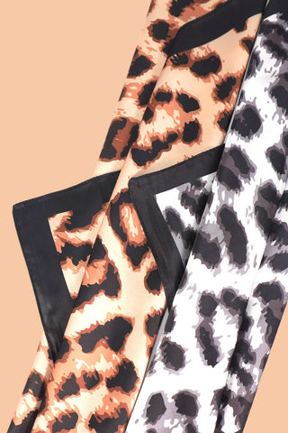 Animal Leopard Print Silky Feel Bandana Scarf-Scarf-JOSSLYN by wall to wall-40SC632-The Twisted Chandelier