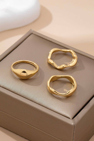 Multi-Band Statement Modern Stacked Wave Rings-JOSSLYN by wall to wall-80R256-The Twisted Chandelier