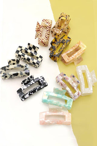 Rectangle Cellulose Hair Claw Clip-JOSSLYN by wall to wall-The Twisted Chandelier