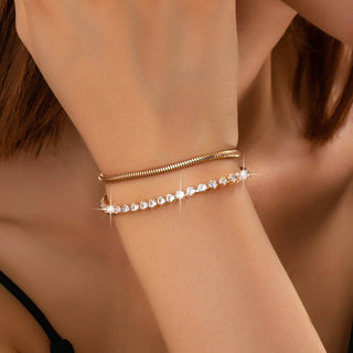 Double Snake Chain Crystal Bracelet-JOSSLYN by wall to wall-80B1653-The Twisted Chandelier