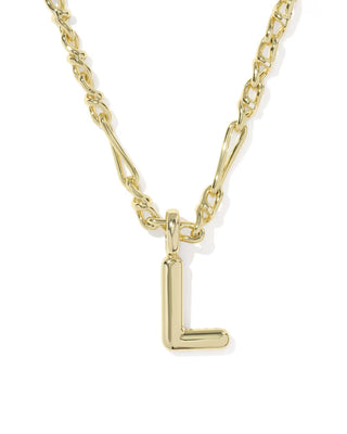 Kendra Scott Bubble Letter L Pendant Necklace Gold