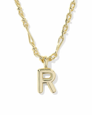 Kendra Scott Bubble Letter R Pendant Necklace Gold
