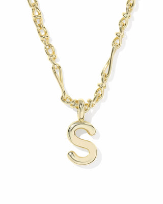 Kendra Scott Bubble Letter S Pendant Necklace Gold