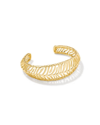 Kendra Scott Tiger Striped Mikki Cuff Bracelet Gold S/M