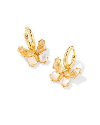Kendra Scott Bianca Butterfly Huggie Earrings Gold Iridescent White Mix-Earrings-Kendra Scott-E00789GLD,FD 05/07/25,Sale Kendra Scott-The Twisted Chandelier